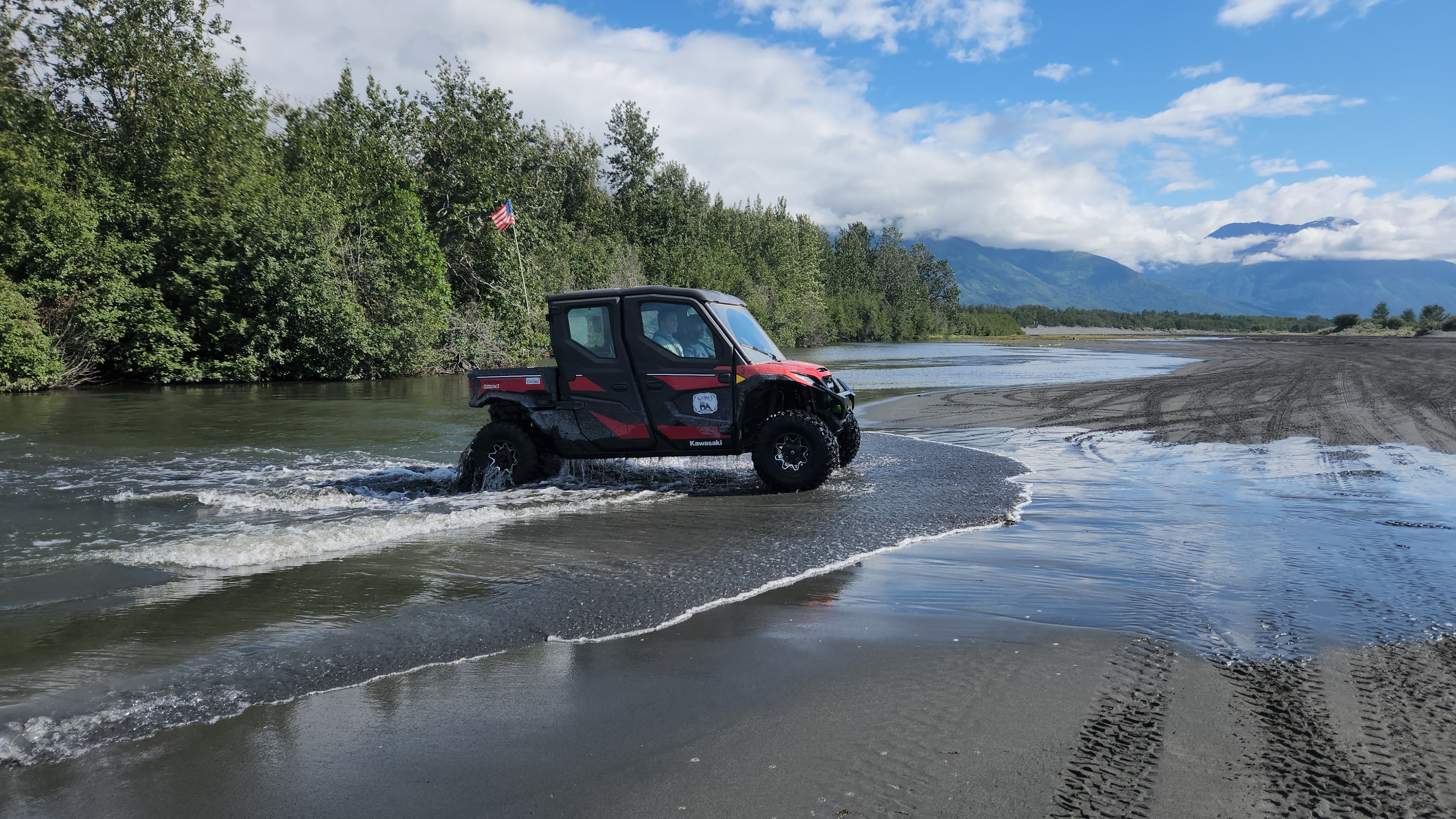 Gold Buckle Tours ATVs parked in Alaska glacier landscape